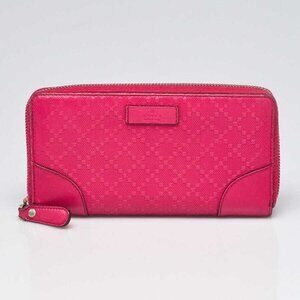 Gucci Pink Diamante Leather Zip Around Wallet